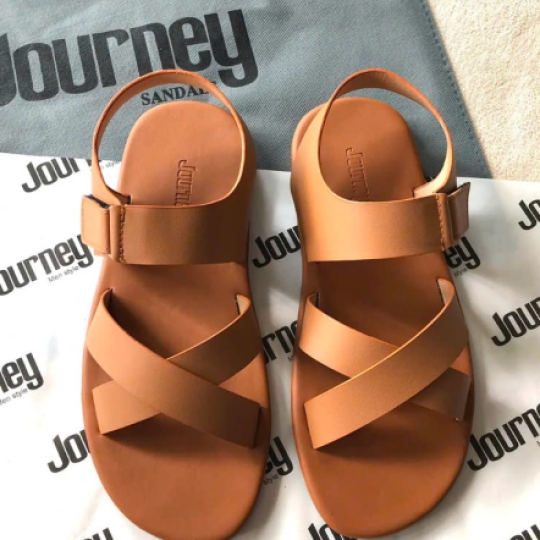 Sandals quai chéo siêu êm nữ da thật